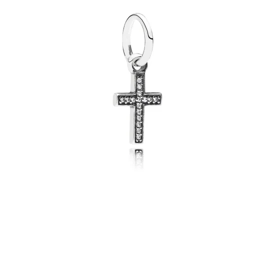 (imagem para) Charm PANDORA de Prata Pendente Brilhante Crucifixo - 791310CZ