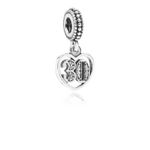 (imagem para) Charm PANDORA de Prata Aniversário Casamento de 30 Anos - 791287CZ