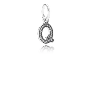 Pingente PANDORA de Prata Brilhante Letra Q - 791329CZ (imagem para) Pingente PANDORA de Prata Brilhante Letra Q - 791329CZ