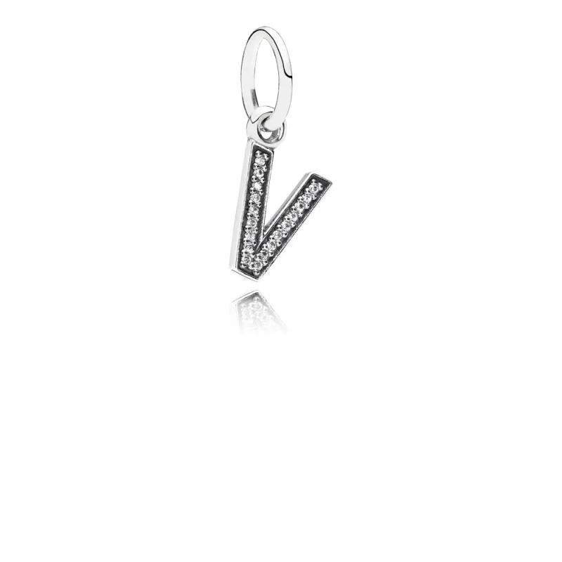 (imagem para) Pingente PANDORA de Prata Brilhante Letra V - 791334CZ