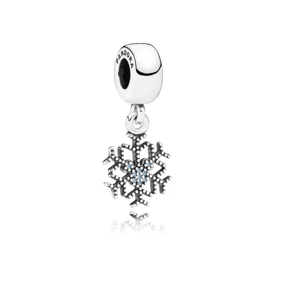 (imagem para) Pingente Pandora de prata Disney, Floco de neve cintilante de Mickey