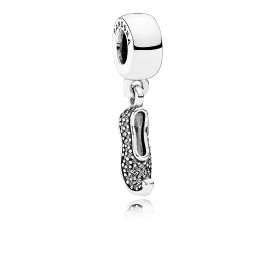 (imagem para) Pingente Pandora de prata Disney, Jasmine's Sparkling Slipper