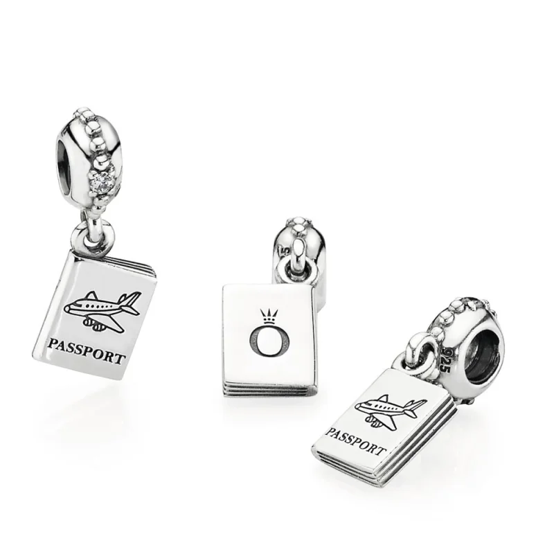 (imagem para) Charm PANDORA de Prata Pendente Passaporte - 791147CZ - Visualizar 4