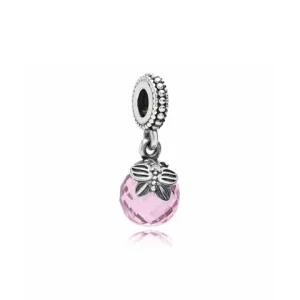 Charm PANDORA de Prata Pendente Pequena Borboleta Rosa - 791258PCZ (imagem para) Charm PANDORA de Prata Pendente Pequena Borboleta Rosa - 791258PCZ