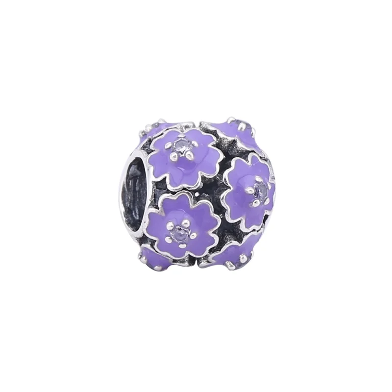 (imagem para) Charm berloques Pandora de prata Flor roxa