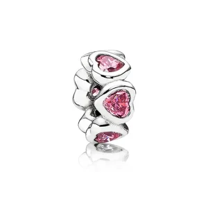 Separador PANDORA de Prata Corações de Zircônias Rosa - 791252CZS (imagem para) Separador PANDORA de Prata Corações de Zircônias Rosa - 791252CZS