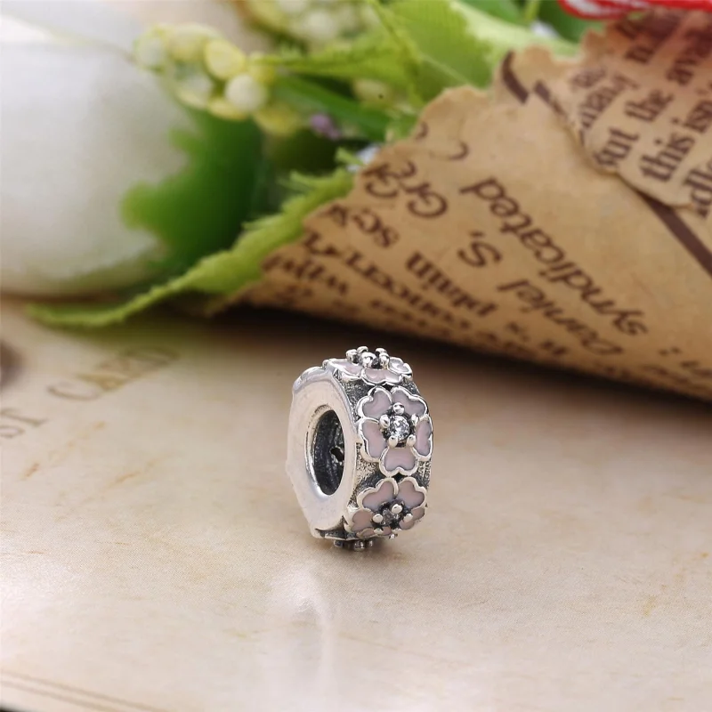 (imagem para) Separador Pandora de prata Prímula rosa - Visualizar 2