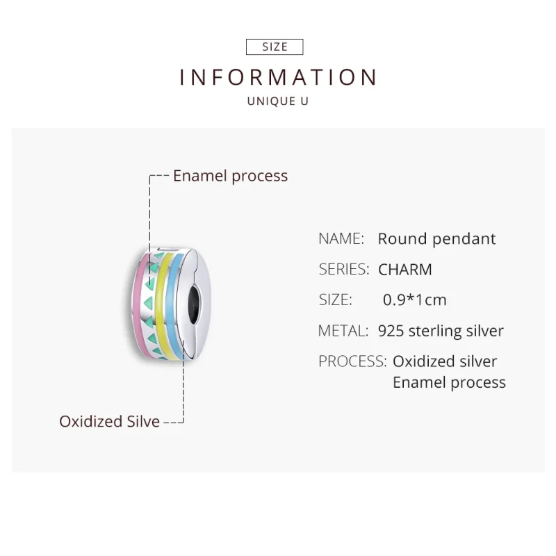 (imagem para) Clipe De Prata Colorido estilo Pandora - SCC1756 - Visualizar 8