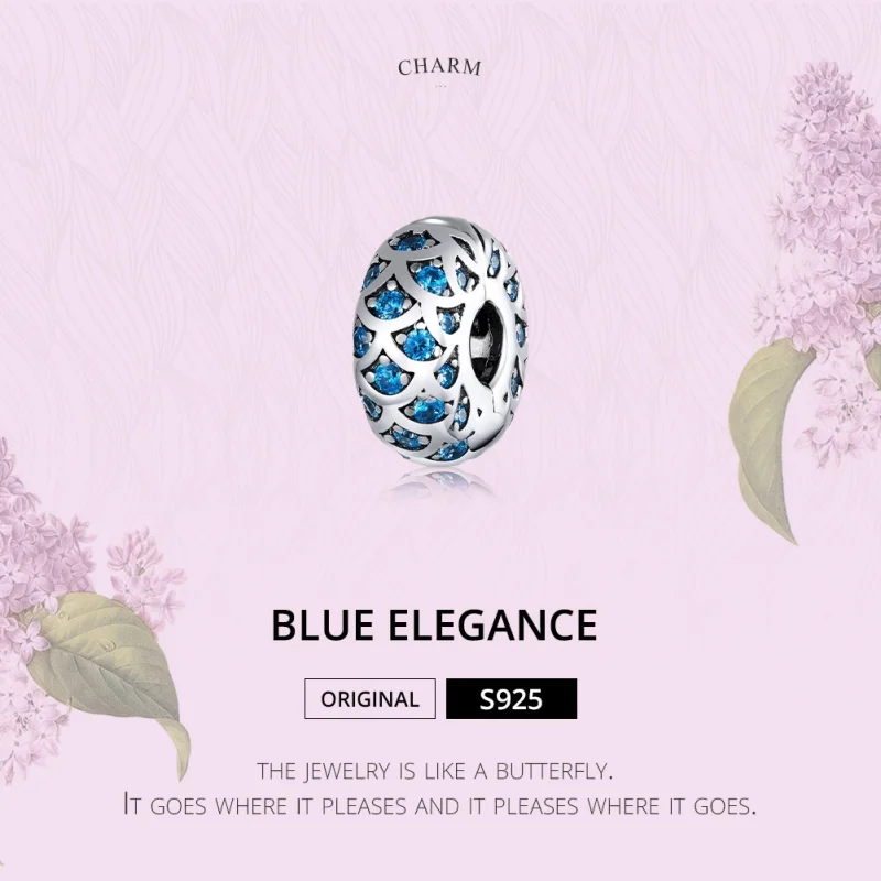 (imagem para) Clipe De Prata Elegância Azul estilo Pandora - SCC1513 - Visualizar 6