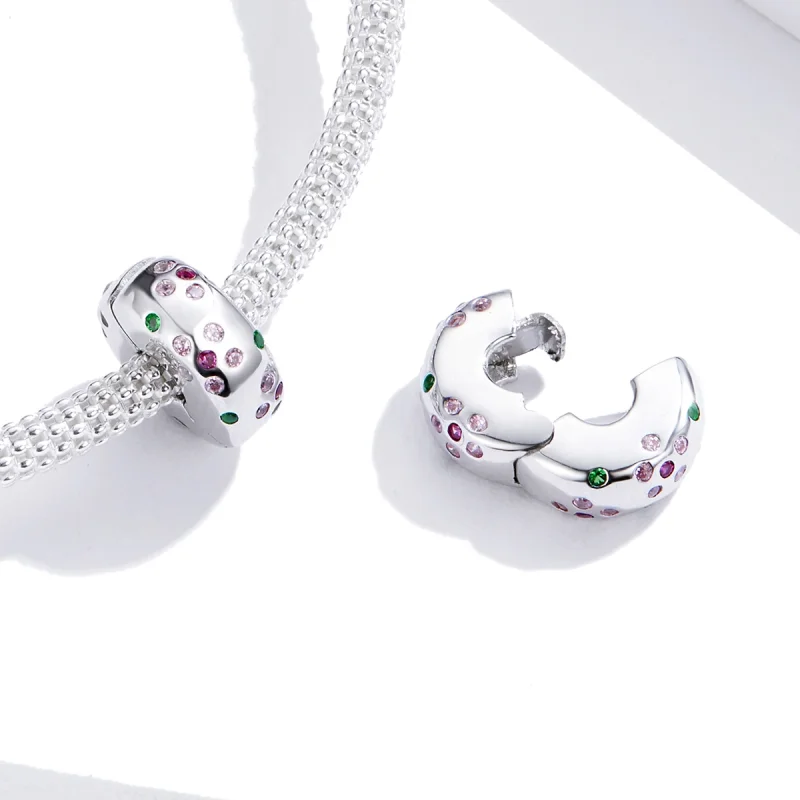 (imagem para) Clipe De Prata Flores Contraídas estilo Pandora - BSC245 - Visualizar 2