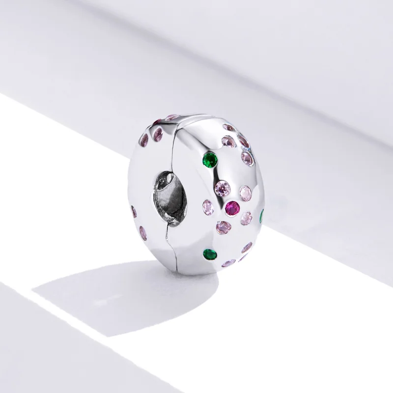 (imagem para) Clipe De Prata Flores Contraídas estilo Pandora - BSC245 - Visualizar 3