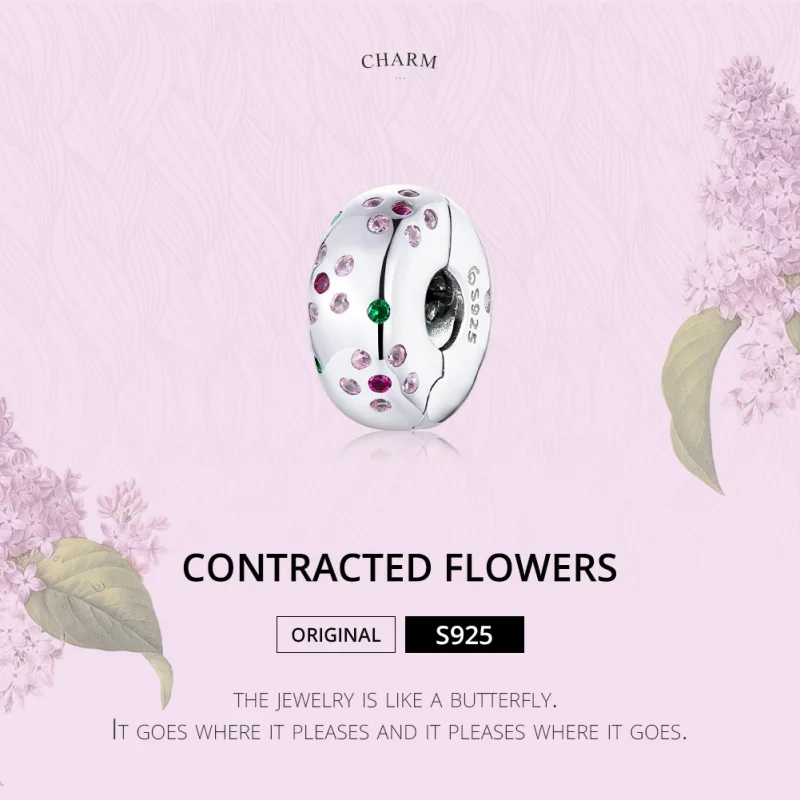 (imagem para) Clipe De Prata Flores Contraídas estilo Pandora - BSC245 - Visualizar 6