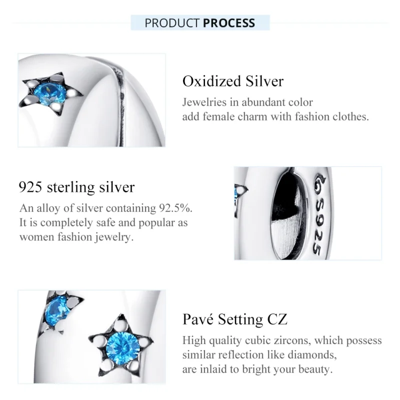 (imagem para) Clipe De Prata Ondas ao Sol estilo Pandora - BSC253 - Visualizar 7