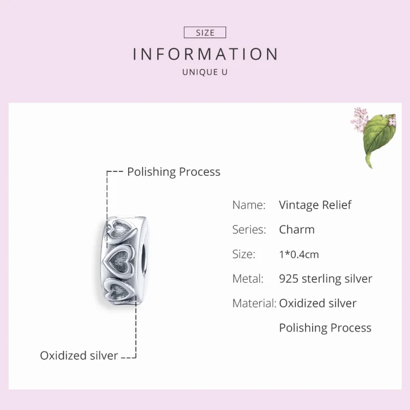 (imagem para) Clipe De Prata Relevo vintage estilo Pandora - SCC1557 - Visualizar 7