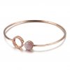 Bracelete Pandora Rígido Espiral Rosa - 589287C01