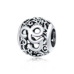 Charm Flores com orifícios, letra G estilo Pandora - SCC1444-G Charm Flores com orifícios, letra G estilo Pandora - SCC1444-G