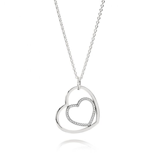 Colar PANDORA Amor em Dobro - 390364CZ-90  Clique na imagem para fechar
