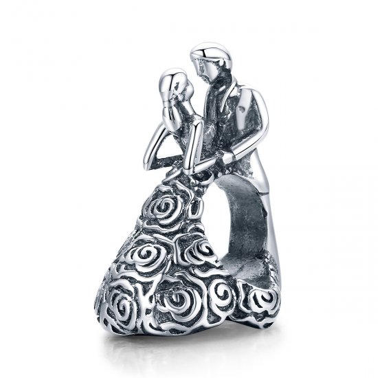Charm Festa de casamento dançando noivos estilo Pandora - SCC1564  Clique na imagem para fechar