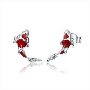 Brincos Petit Koi sortudo estilo Pandora - SCE812