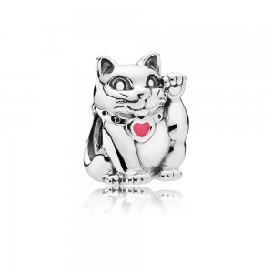 Charm PANDORA de Prata Esmaltado Maneki-Neko - 790989EN05 Charm PANDORA de Prata Esmaltado Maneki-Neko - 790989EN05