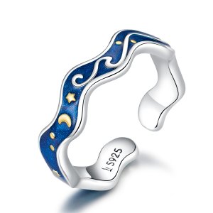 Anel Céu estrelado de Van Gogh estilo Pandora - SCR608 Anel Céu estrelado de Van Gogh estilo Pandora - SCR608