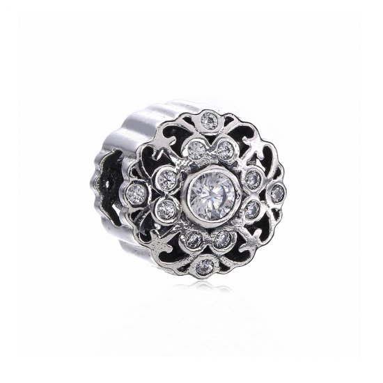 Charm berloques Pandora de prata Flor vintage  Clique na imagem para fechar
