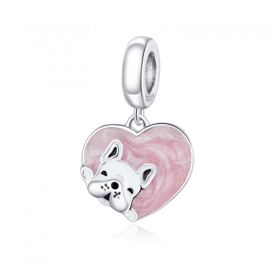 Charm Pendente Filhote de cachorro com amor estilo Pandora - BSC360  Clique na imagem para fechar