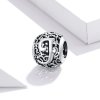 Charm Flores com orifícios, letra J estilo Pandora - SCC1444-J