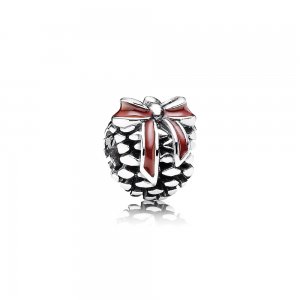 Charm PANDORA de Prata e Esmalte Pinha de Natal - 791237EN39