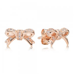Bow PANDORA Rose stud earrings com Zircônia Cúbica - 280555CZ Bow PANDORA Rose stud earrings com Zircônia Cúbica - 280555CZ