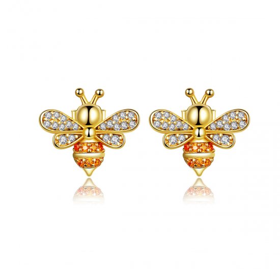 Brincos Petit abelha estilo Pandora - SCE344-B  Clique na imagem para fechar