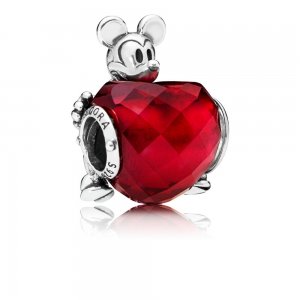 Charm PANDORA Mickey com Petit Facetado Coração - 797168NFR