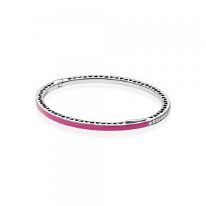 Bracelete PANDORA Rígido Corações Radiantes Orquídea - 590537EN69 Bracelete PANDORA Rígido Corações Radiantes Orquídea - 590537EN69