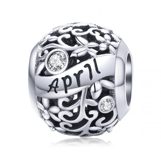 Charm Pedra de nascimento de abril estilo Pandora - SCC1385-4  Clique na imagem para fechar