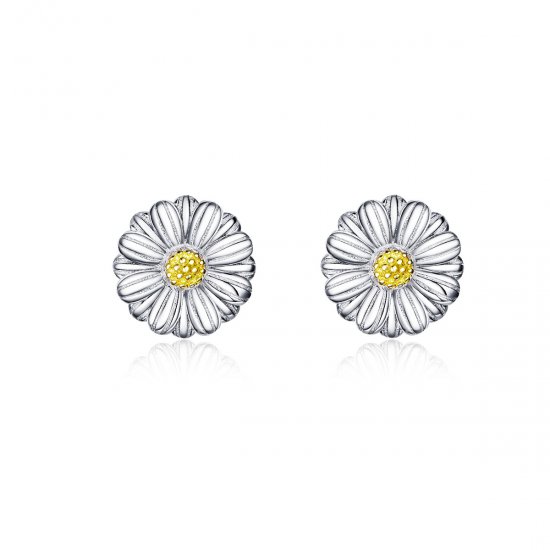 Brincos Petit Margarida Deslumbrante estilo Pandora - SCE774  Clique na imagem para fechar
