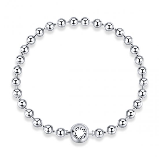 Pulseira Contas de Prata estilo Pandora - SCB208  Clique na imagem para fechar