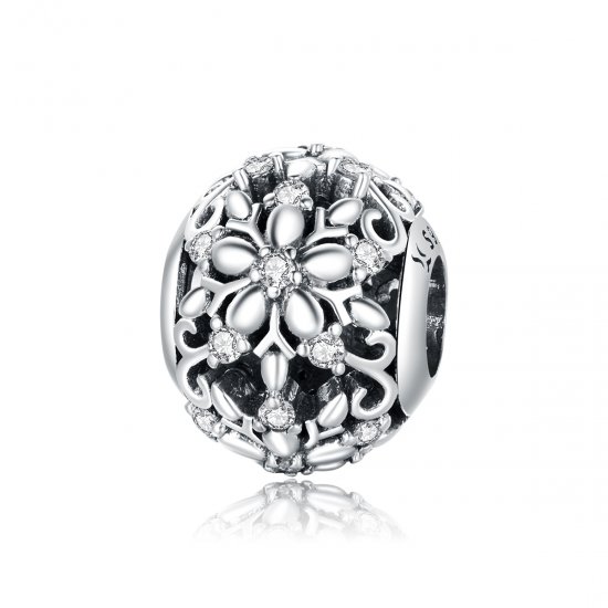 Charm Flocos de neve openwork estilo Pandora - SCC1651  Clique na imagem para fechar