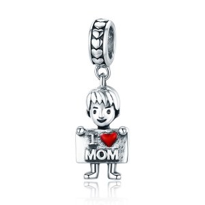 Charm Pendente Eu amo mamãe estilo Pandora - SCC691 Charm Pendente Eu amo mamãe estilo Pandora - SCC691
