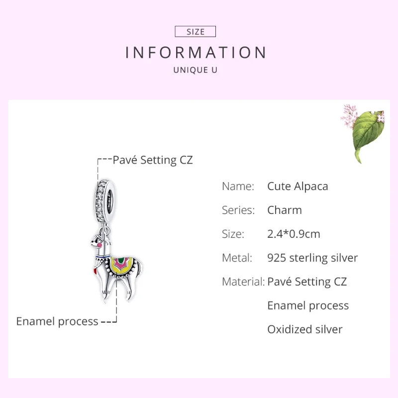 (imagem para) Charm Pendente Alpaca Fofa estilo Pandora - SCC1737 - Visualizar 7