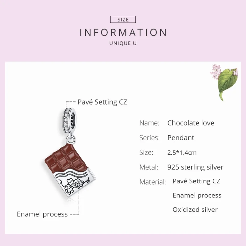 (imagem para) Charm Pendente Amor de Chocolate estilo Pandora - SCC1782 - Visualizar 7