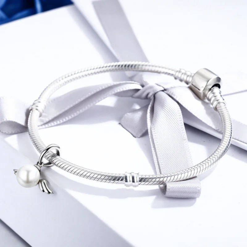 (imagem para) Charm Pendente Asas de Anjo pérola estilo Pandora - SCC381 - Visualizar 4