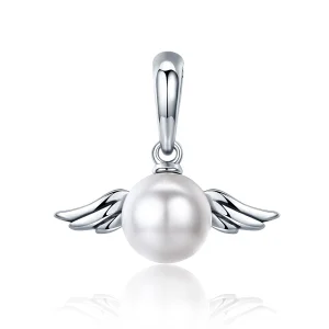 Charm Pendente Asas de Anjo pérola estilo Pandora - SCC381 (imagem para) Charm Pendente Asas de Anjo pérola estilo Pandora - SCC381