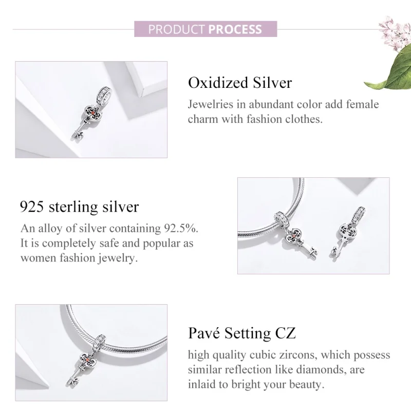 (imagem para) Charm Pendente Bloqueio cardíaco estilo Pandora - BSC092 - Visualizar 7