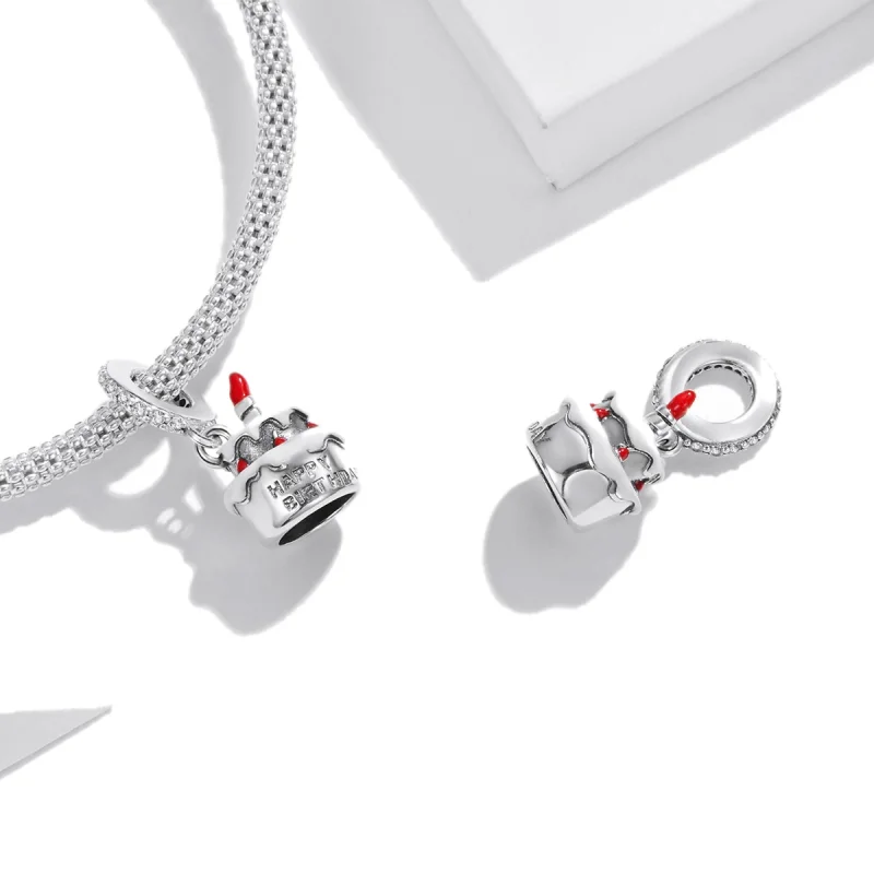 (imagem para) Charm Pendente Bolo de aniversário estilo Pandora - SCC1848 - Visualizar 4