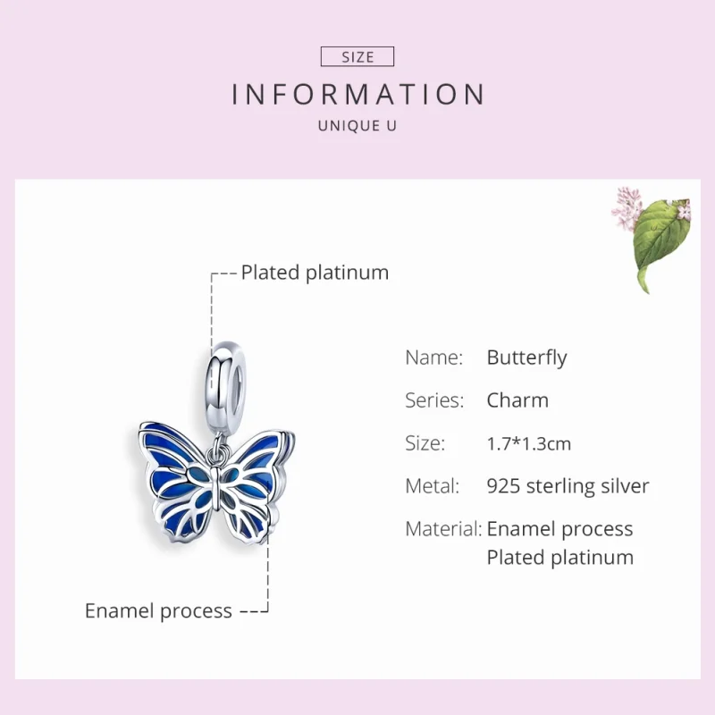 (imagem para) Charm Pendente Borboleta estilo Pandora - BSC149 - Visualizar 7