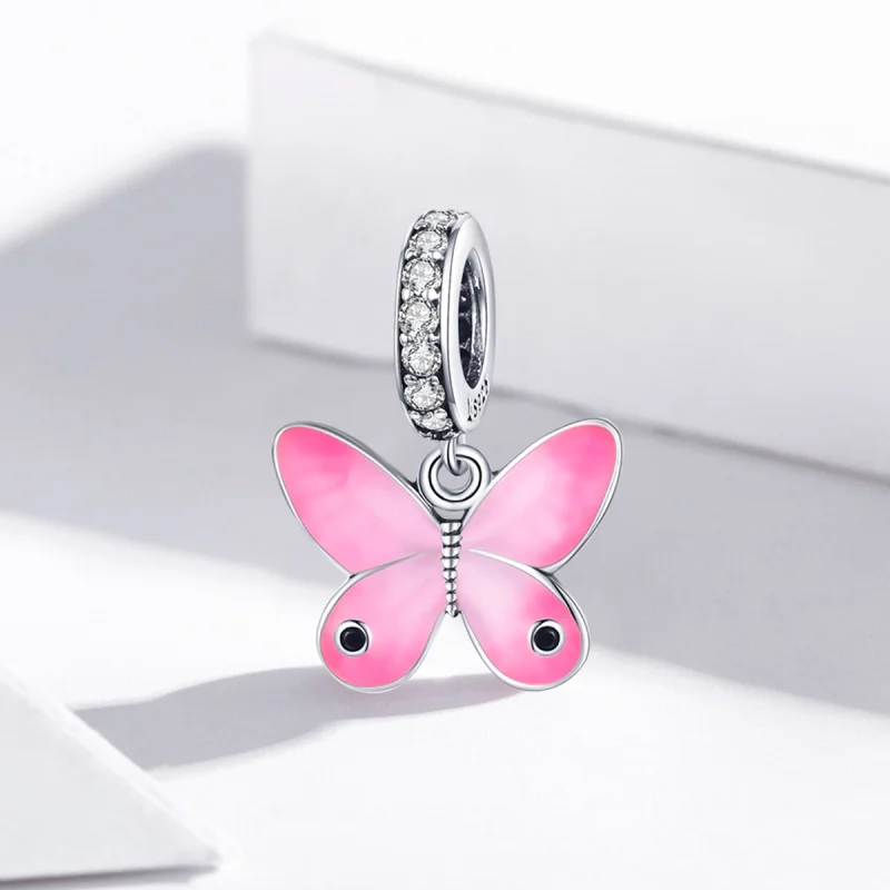 (imagem para) Charm Pendente Borboleta rosa estilo Pandora - SCC1728 - Visualizar 2