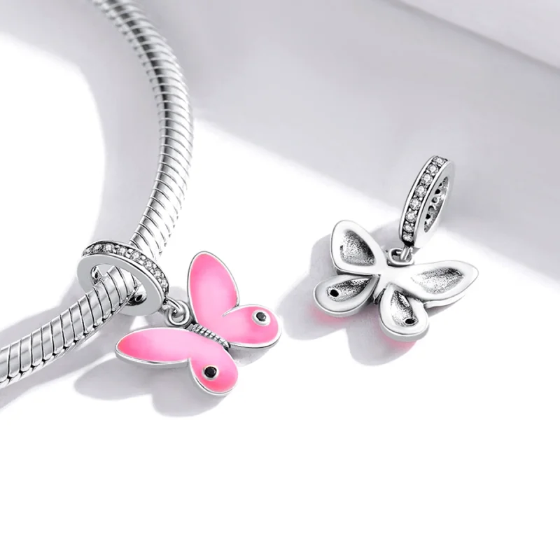 (imagem para) Charm Pendente Borboleta rosa estilo Pandora - SCC1728 - Visualizar 4