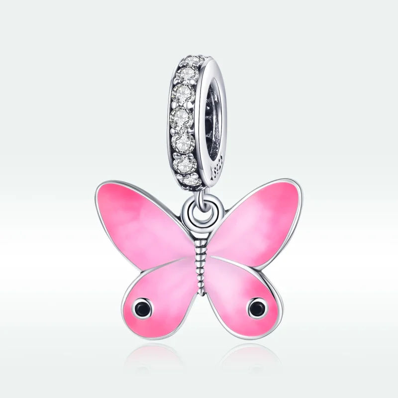 (imagem para) Charm Pendente Borboleta rosa estilo Pandora - SCC1728 - Visualizar 5