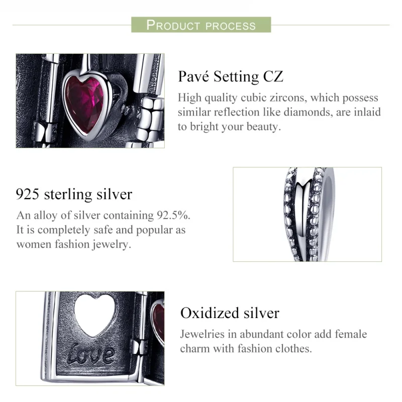 (imagem para) Charm Pendente Carta de amor estilo Pandora - SCC980 - Visualizar 7