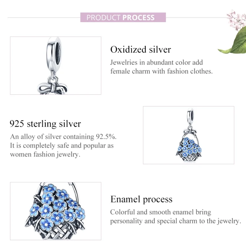 (imagem para) Charm Pendente Cesta de flores estilo Pandora - SCC1717 - Visualizar 7